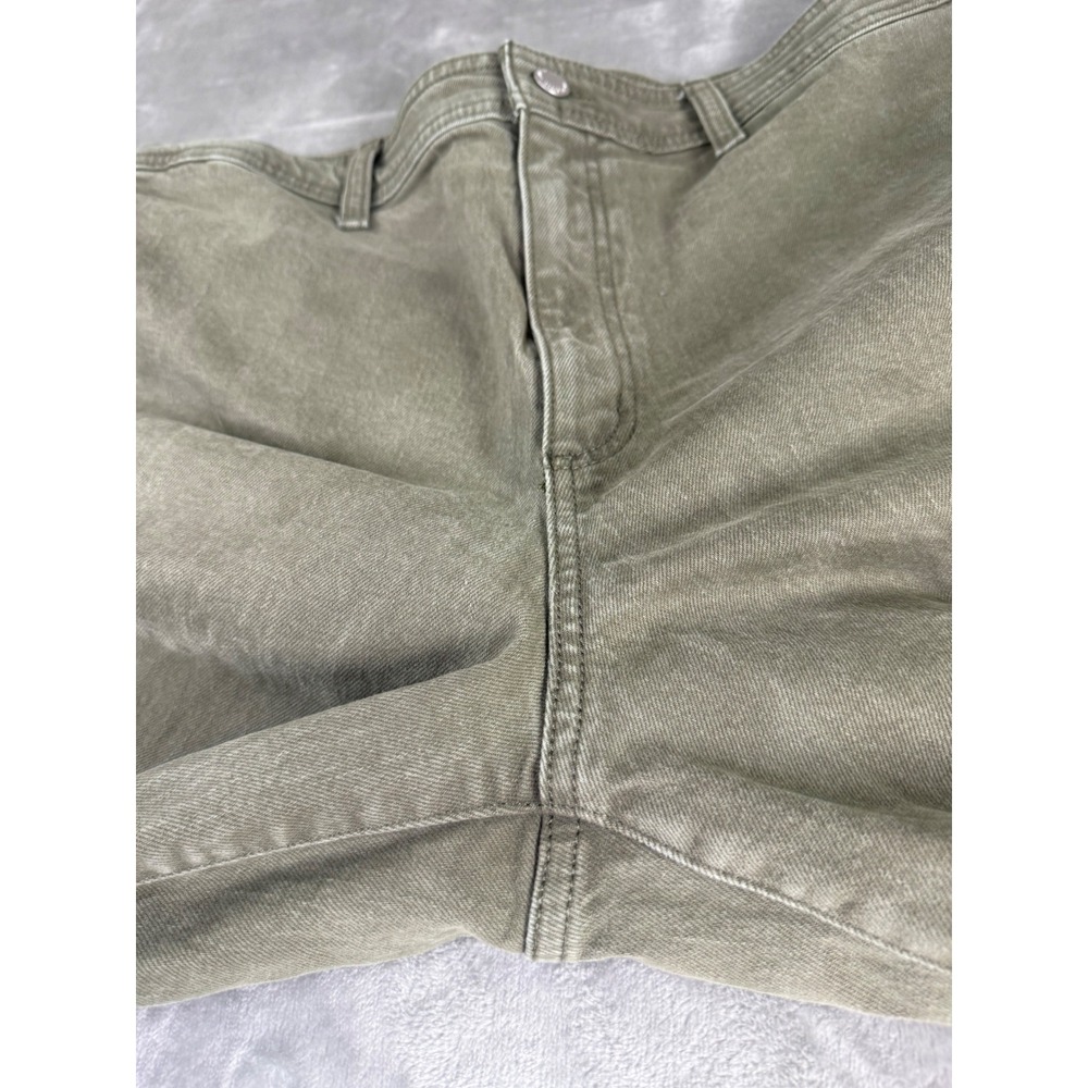 Universal Thread Olive Green Wide Leg Ankle Jeans Womens 14 High Rise Cropped - Picture 11 of 12